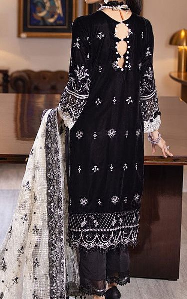 Marjjan Black Velvet Suit | Pakistani Winter Dresses- Image 2