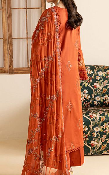 Marjjan Shocking Orange Lawn Suit | Pakistani Lawn Dress in USA- Image 2