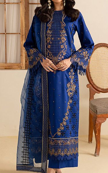 Marjjan Dark Blue Lawn Suit | Pakistani Lawn Dress in USA- Image 1