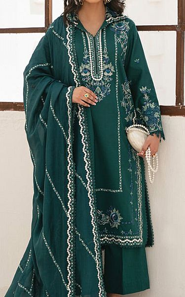 Marjjan Teal Lawn Suit | Pakistani Lawn Dress in USA- Image 1