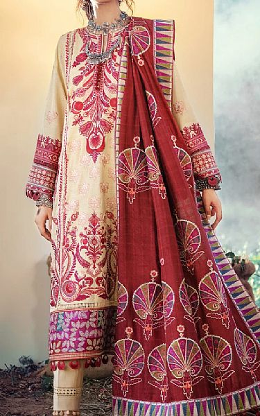 Maryam Hussain Ivory Khaddar Suit | Pakistani Winter Dresses- Image 1
