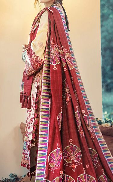 Maryam Hussain Ivory Khaddar Suit | Pakistani Winter Dresses- Image 2