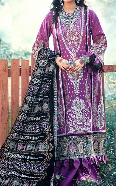 Maryam Hussain Plum Khaddar Suit | Pakistani Dresses in USA- Image 1