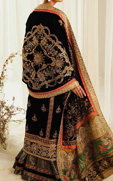 Black Velvet Suit | Maryum N Maria Pakistani Winter Dresses