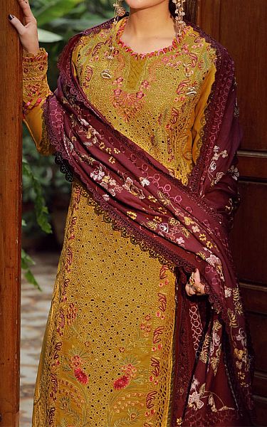 Maryam Hussain Olive Khaddar Suit | Pakistani Winter Dresses in USA- Image 2