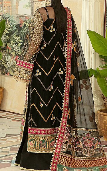 Maryam Hussain Black Net Suit | Pakistani Wedding Dresses- Image 2