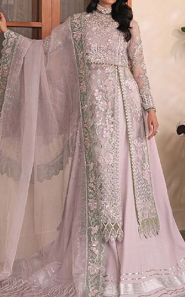 Maryam Hussain Lilac Organza Suit | Pakistani Embroidered Chiffon Dresses USA- Image 2