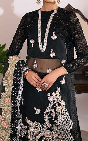 Maryam Hussain Black Net Suit | Pakistani Embroidered Chiffon Dresses USA- Image 3