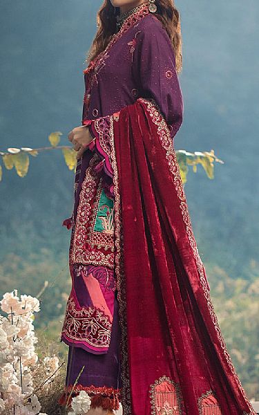 Maryam Hussain Grape Purple Khaddar Suit | Pakistani Winter Dresses in USA- Image 2