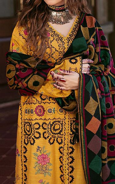 Maryam Hussain Mustard Khaddar Suit | Pakistani Winter Dresses in USA- Image 2