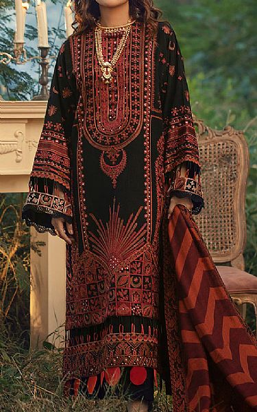 Maryam Hussain Black Karandi Suit | Pakistani Winter Dresses in USA- Image 1