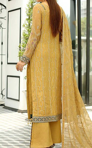 Maryams Mustard Chiffon Suit | Pakistani Dresses in USA- Image 2