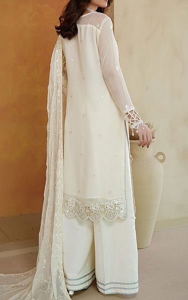 Maryams White Chiffon Suit | Pakistani Embroidered Chiffon Dresses USA- Image 2