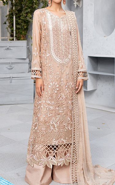 Maryams Cavern Pink Chiffon Suit | Pakistani Embroidered Chiffon Dresses USA- Image 1
