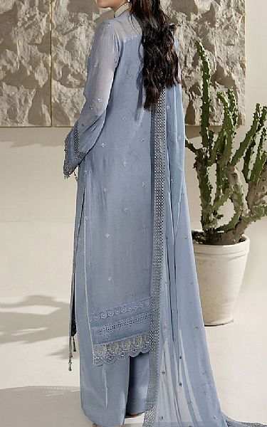 Maryams Cadet Blue Chiffon Suit | Pakistani Embroidered Chiffon Dresses USA- Image 2