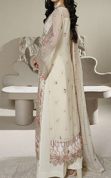 Maryams Off-white Chiffon Suit | Pakistani Embroidered Chiffon Dresses USA- Image 2