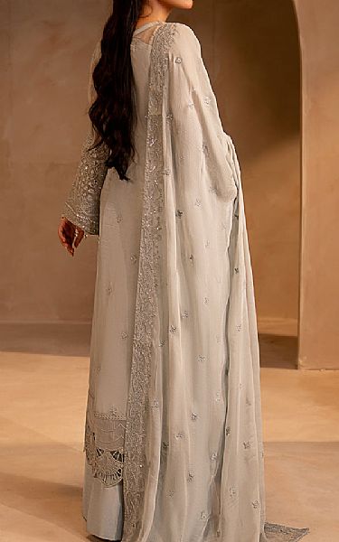 Maryams Grey Chiffon Suit | Pakistani Embroidered Chiffon Dresses USA- Image 2