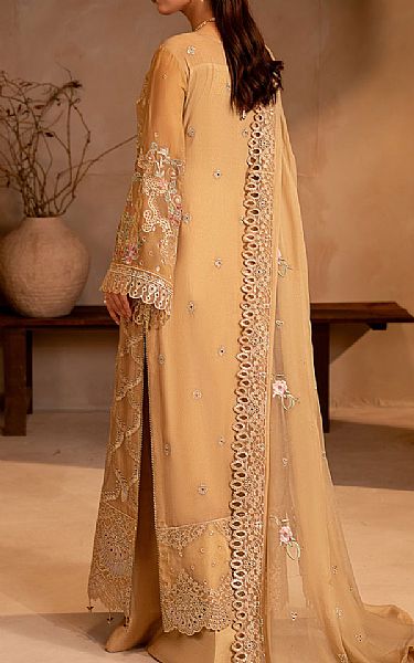Maryams Fawn Chiffon Suit | Pakistani Embroidered Chiffon Dresses USA- Image 2