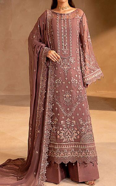 Maryams Tea Pink Chiffon Suit | Pakistani Embroidered Chiffon Dresses USA- Image 1