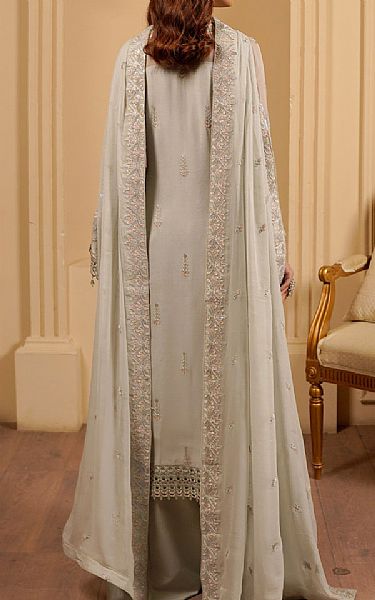 Maryams Ivory Chiffon Suit | Pakistani Embroidered Chiffon Dresses USA- Image 2