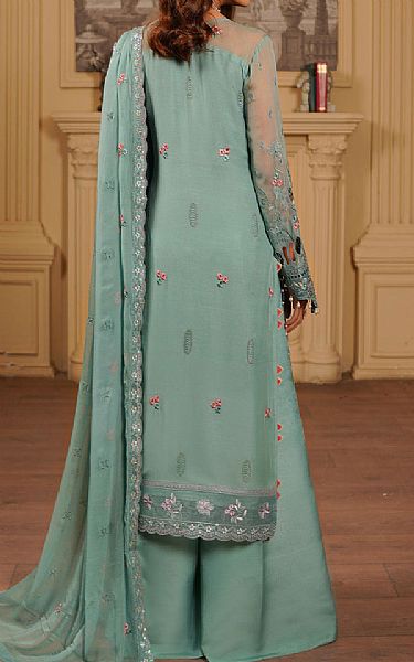 Maryams Sea Green Chiffon Suit | Pakistani Embroidered Chiffon Dresses USA- Image 2
