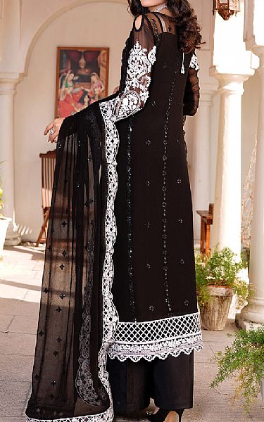 Maryams Black Chiffon Suit | Pakistani Embroidered Chiffon Dresses- Image 2