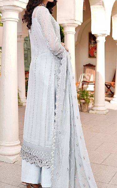 Maryams Light Grey Chiffon Suit | Pakistani Embroidered Chiffon Dresses- Image 2