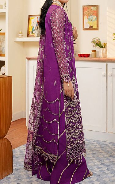 Maryams Plum Organza Suit | Pakistani Embroidered Chiffon Dresses USA- Image 2