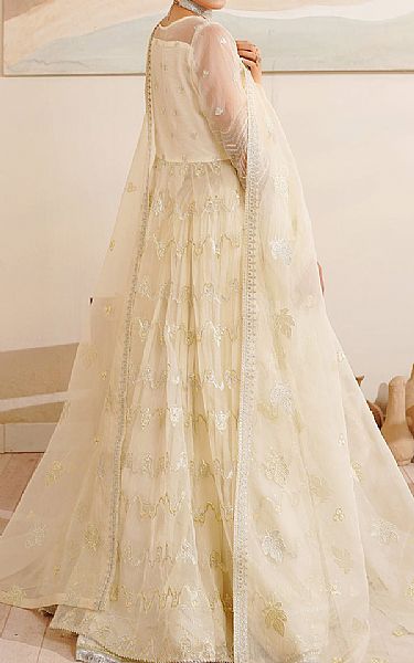 Maryams Off White Organza Suit | Pakistani Embroidered Chiffon Dresses USA- Image 2