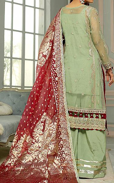 Maryams Pistachio Organza Suit | Pakistani Dresses in USA- Image 2