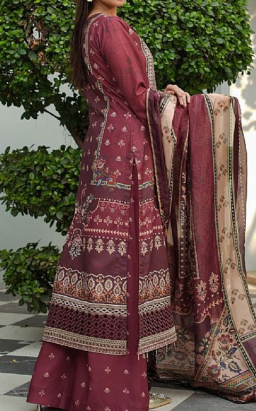 Maryams Maroon Lawn Suit | Pakistani Lawn Dress in USA- Image 2