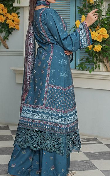 Maryams Zinc Blue Lawn Suit | Pakistani Lawn Dress in USA- Image 2