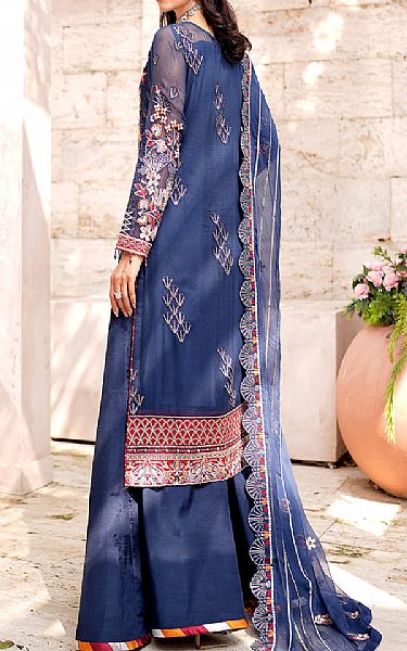 Maryams Cornflower Blue Chiffon Suit | Pakistani Embroidered Chiffon Dresses- Image 2