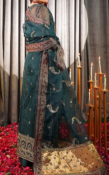 Maryams Blue Dianne Organza Suit | Pakistani Embroidered Chiffon Dresses- Image 2