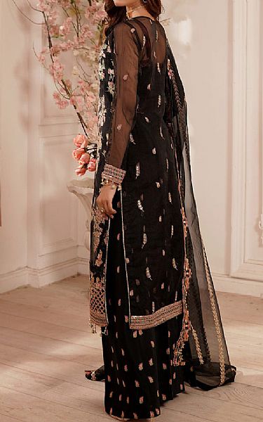 Maryams Black Organza Suit | Pakistani Embroidered Chiffon Dresses USA- Image 2