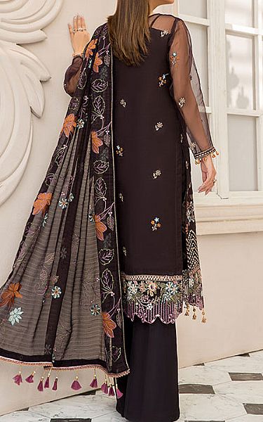 Maryams Redwood Brown Organza Suit | Pakistani Dresses in USA- Image 2