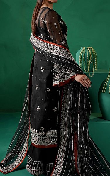 Maryams Black Organza Suit | Pakistani Embroidered Chiffon Dresses USA- Image 2