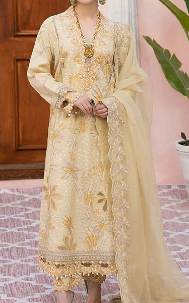 Maryum N Maria Sand Gold Lawn Suit | Pakistani Lawn Dress in USA- Image 1