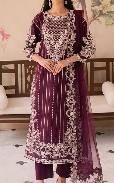 Maryum N Maria Plum Lawn Suit | Pakistani Lawn Dress in USA- Image 1