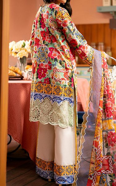 Maryum N Maria Light Green Raw Silk Suit | Pakistani Lawn Suits- Image 2