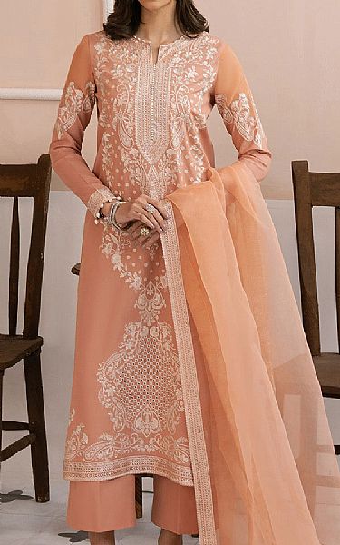 Maryum N Maria Peach Lawn Suit | Pakistani Lawn Dress in USA- Image 1
