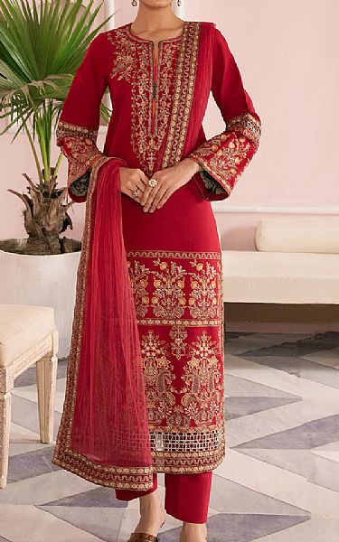 Maryum N Maria Crimson Lawn Suit | Pakistani Lawn Dress in USA- Image 1
