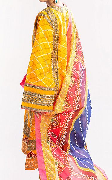 Maryum N Maria Mustard Lawn Suit | Pakistani Lawn Suits- Image 2