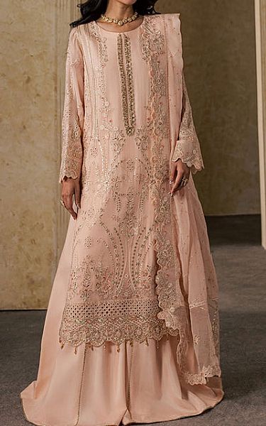 Maryum N Maria Peach Chiffon Suit | Pakistani Embroidered Chiffon Dresses USA- Image 1