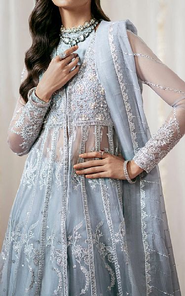 Maryum N Maria Baby Blue Chiffon Suit | Pakistani Embroidered Chiffon Dresses- Image 2