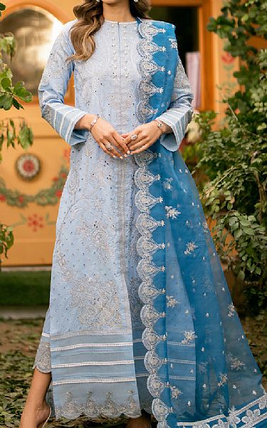 Maryum N Maria Baby Blue Lawn Suit | Pakistani Lawn Suits- Image 1