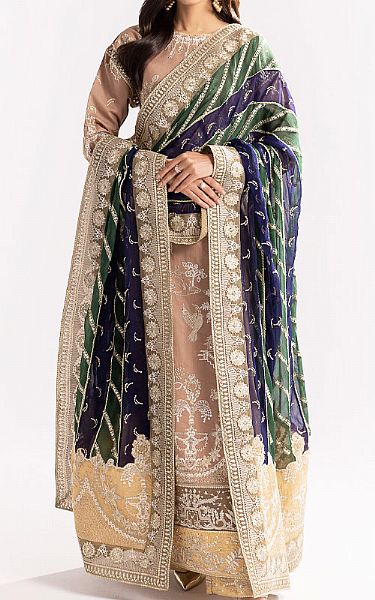 Maryum N Maria Beige Lawn Suit | Pakistani Lawn Suits- Image 1