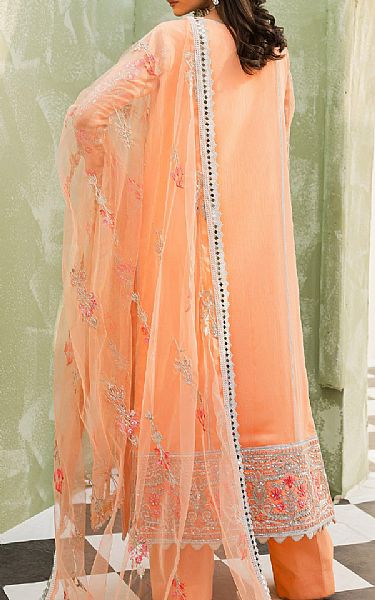 Maryum N Maria Peach Chiffon Suit | Pakistani Embroidered Chiffon Dresses- Image 2