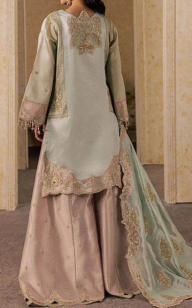 Maryum N Maria Pistachio Green Tissue Suit | Pakistani Embroidered Chiffon Dresses USA- Image 2