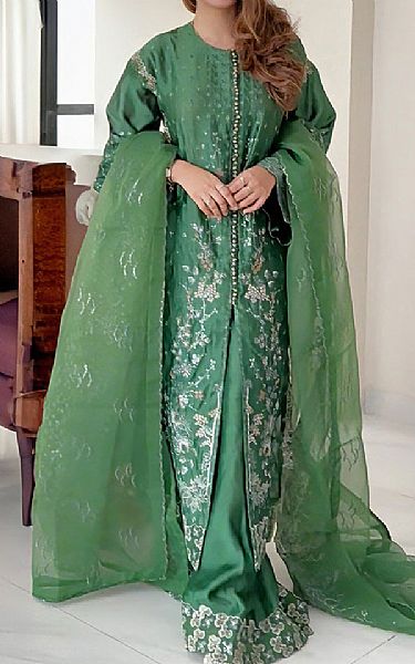 Maryum N Maria Emerald Green Silk Suit